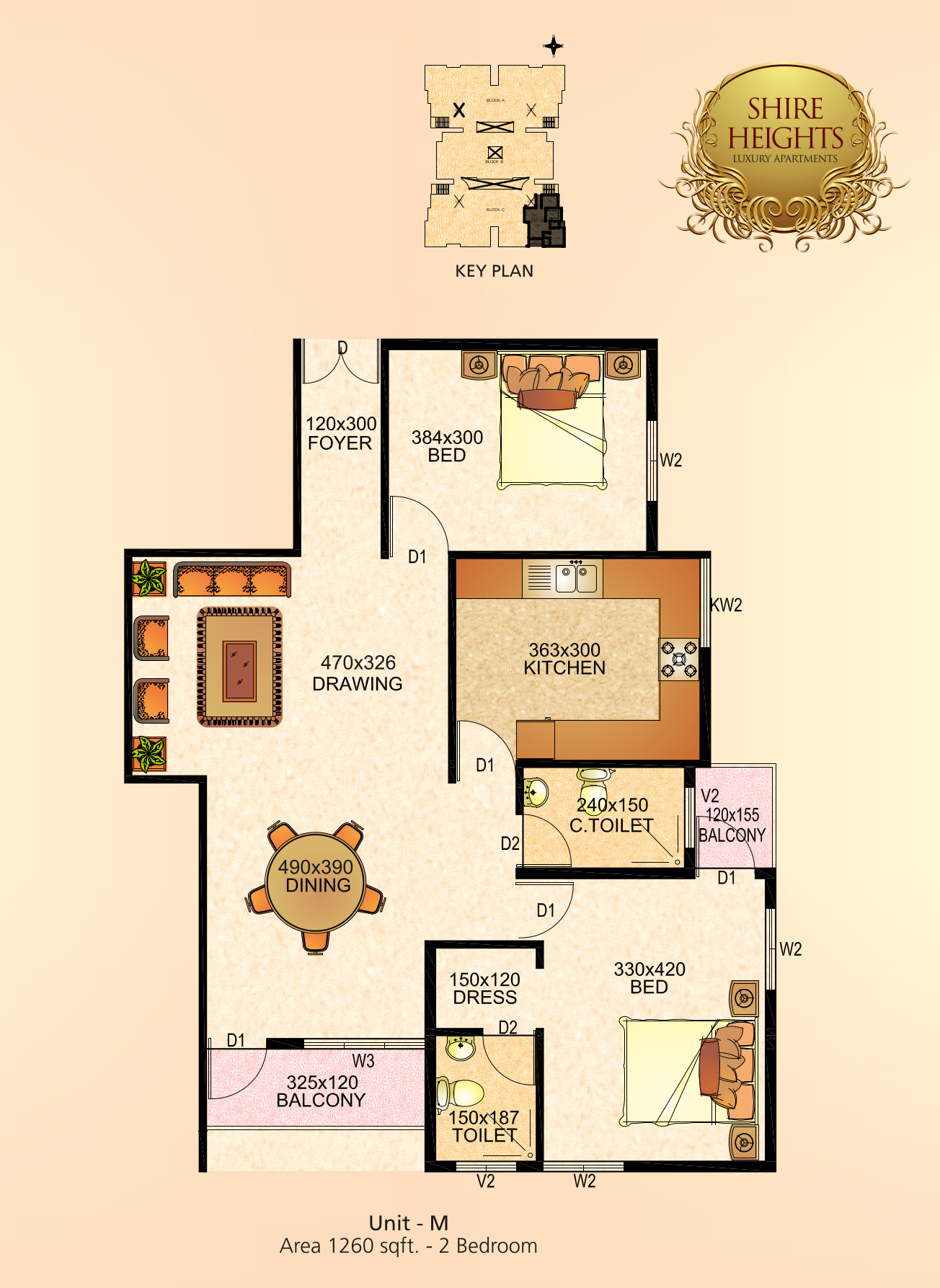 2 BHK Floor Plan